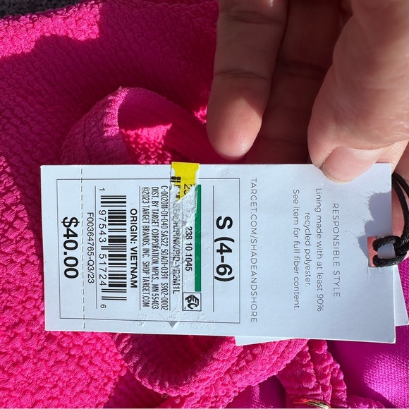 Shade & Shore  Pink Textured Swimsuit NWT - Picture 6 of 7